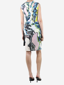 Versace Multi sleeveless gathered mini dress - size UK 6