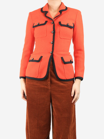 Orange tweed jacket - size UK 8 Coats & Jackets Chanel Boutique 
