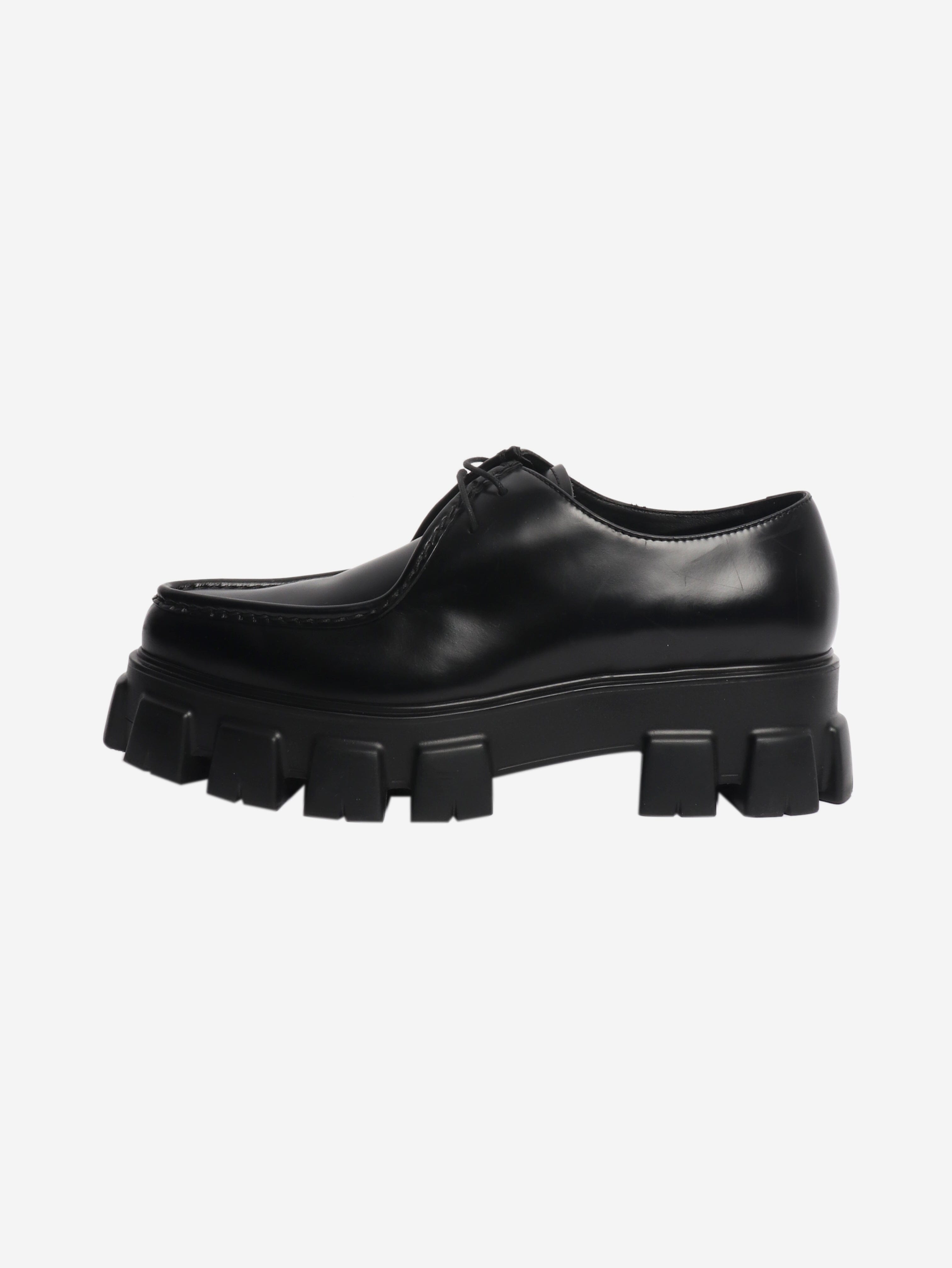 Black platform lace-up shoes - size UK 8 Flat Shoes Prada 