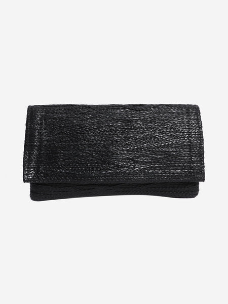 Black braided clutch bag product image