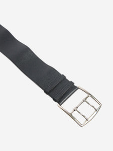 Hermes Black wide double-pin leather belt