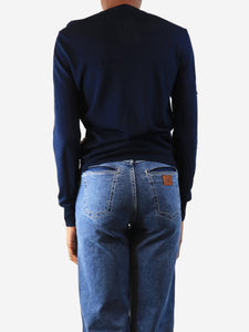 Etro Navy blue silk panelled cardigan - size UK 6