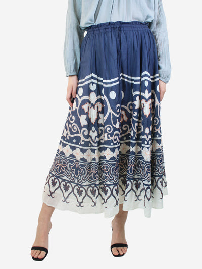 Blue elasticated printed skirt - size UK 10 Skirts Polo Ralph Lauren 