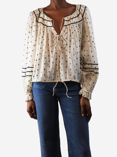 Cream puff-sleeved cotton blouse - size UK 6 Tops Ulla Johnson 