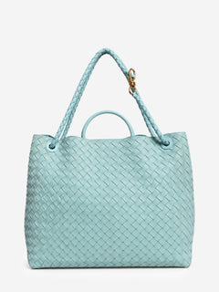 Light blue Intrecciato suede Large Andiamo bag Shoulder bags Bottega Veneta 