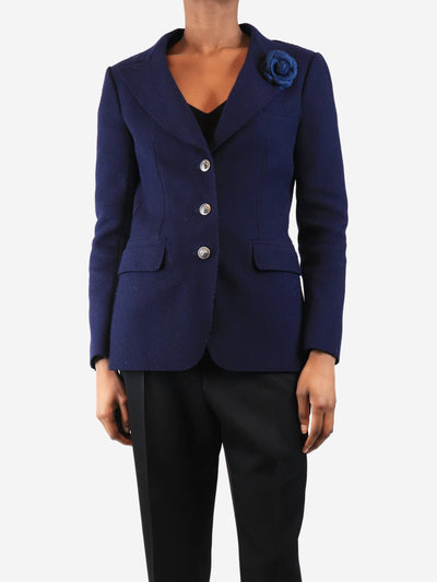 Navy blue wool jacket - size UK 10 Coats & Jackets Chanel 