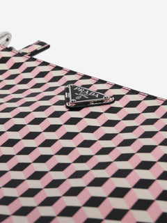 Pink geometric pouch Clutch bags Prada 