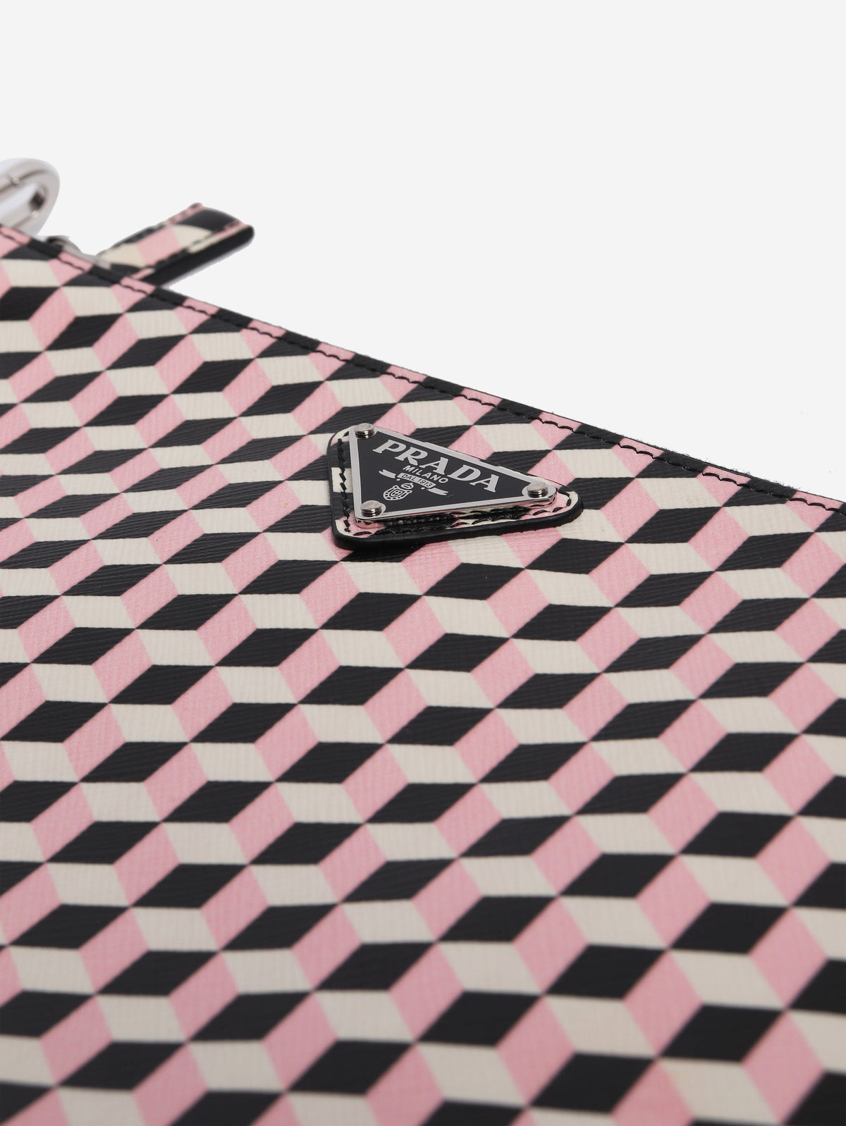 Pink geometric pouch Clutch bags Prada 