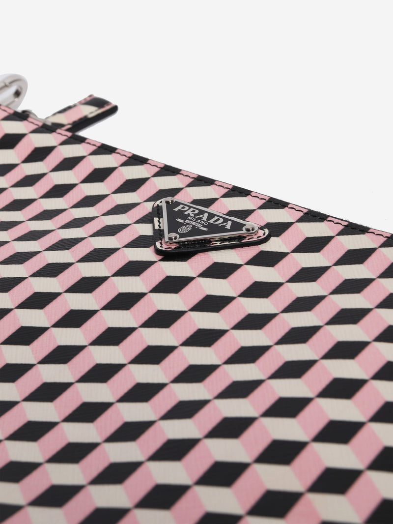 Pink geometric pouch Clutch bags Prada 