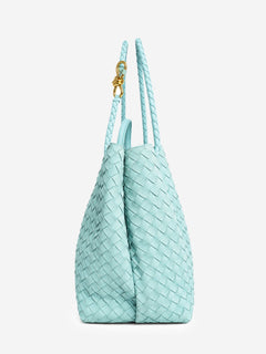 Light blue Intrecciato suede Large Andiamo bag Shoulder bags Bottega Veneta 