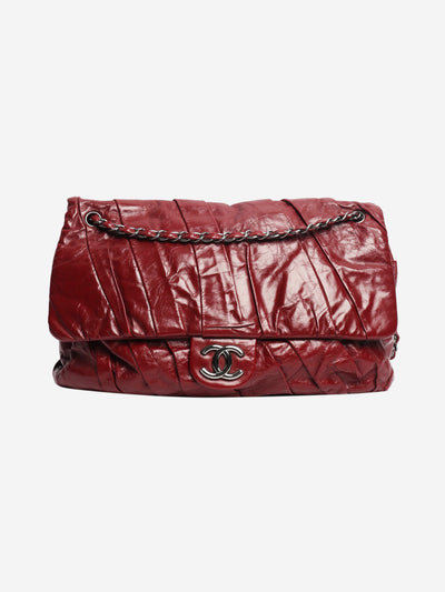 Burgundy 2009 gathered lambskin maxi flap bag Shoulder bags Chanel 