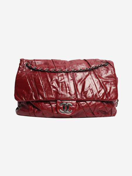 Burgundy 2009 gathered lambskin maxi flap bag product image