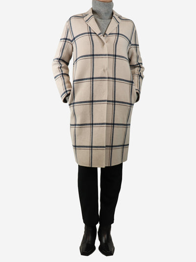 Neutral check wool coat - UK 8 Coats & Jackets 'S Max Mara 