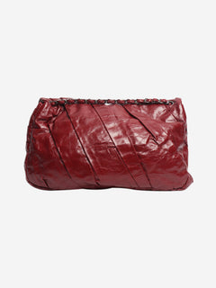 Burgundy 2009 gathered lambskin maxi flap bag Shoulder bags Chanel 