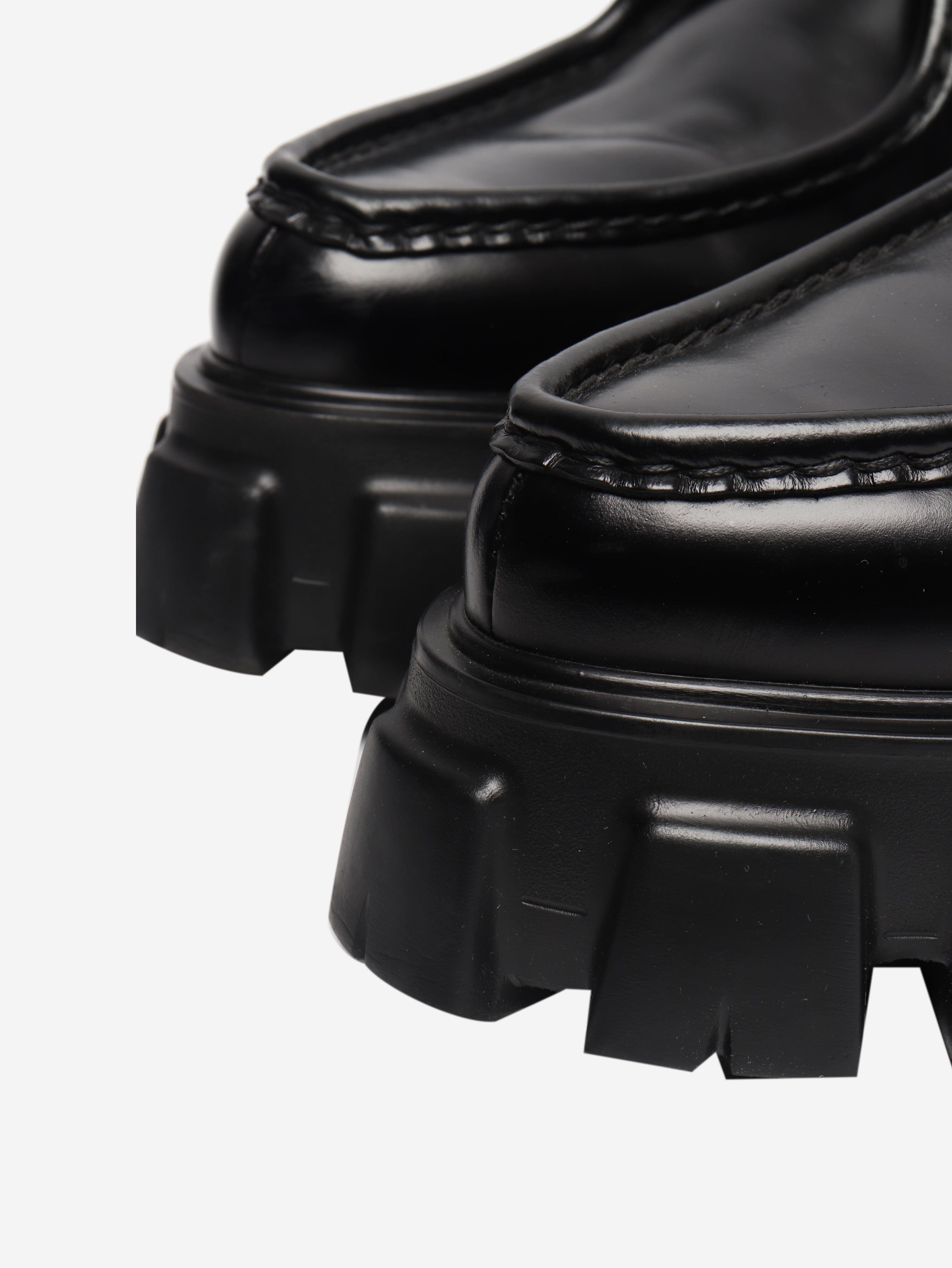 Black platform lace-up shoes - size UK 8 Flat Shoes Prada 