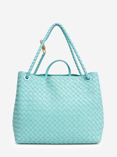 Light blue Intrecciato suede Large Andiamo bag Shoulder bags Bottega Veneta 