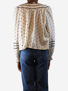 Ulla Johnson Cream puff-sleeved cotton blouse - size UK 6