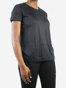 Loro Piana Black linen short-sleeved top - size IT 44