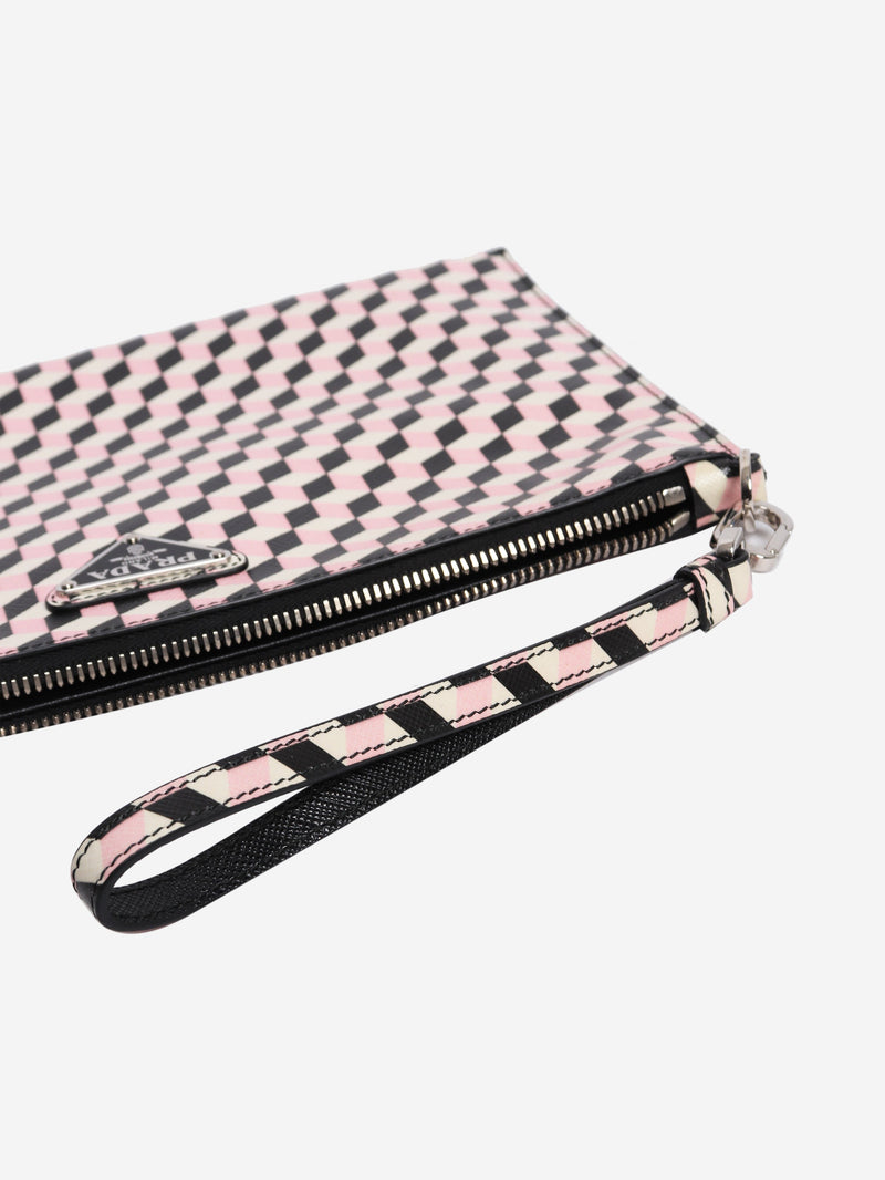 Pink geometric pouch Clutch bags Prada 
