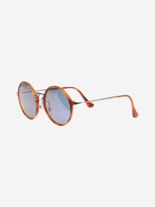 Persol Brown tortoise shell round-frame sunglasses