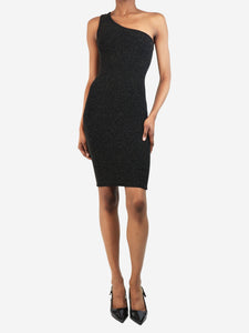 Hunza G Black and gold sparkly stretch mini dress - size UK 4