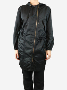 Louis Vuitton Black hooded shell parka - size UK 8