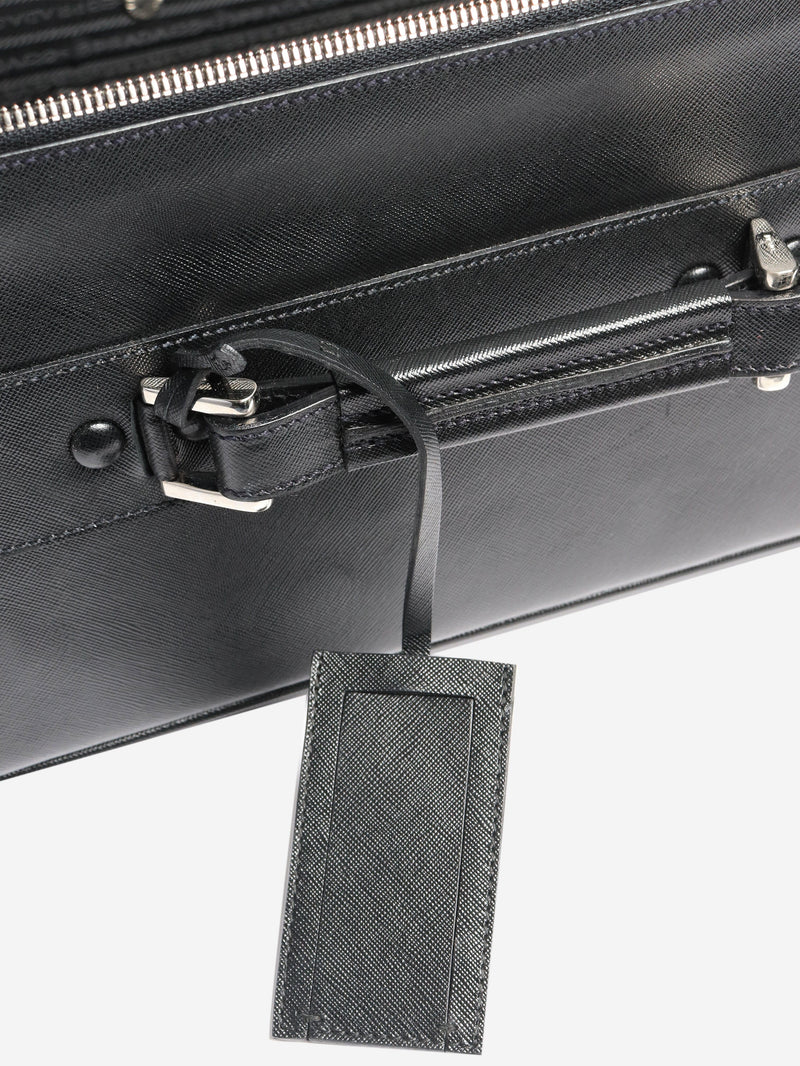 Black Saffiano leather trolley case Luggage & Travel Bags Prada 