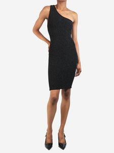 Hunza G Black and gold sparkly stretch mini dress - size UK 4