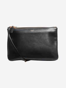 Celine Black Trio leather pouch bag