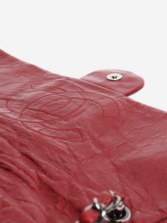 Burgundy 2009 gathered lambskin maxi flap bag Shoulder bags Chanel 
