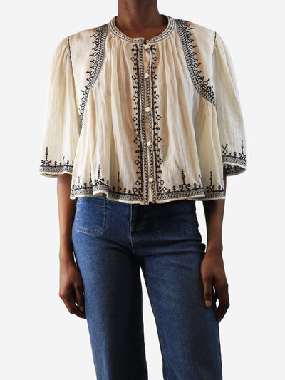 Cream embroidered cotton blouse - size UK 6 Tops Isabel Marant Etoile 