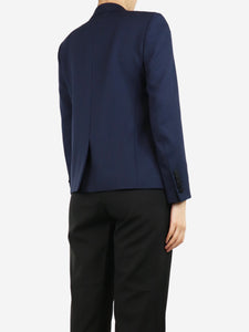 Saint Laurent Blue contrast-lapel tuxedo jacket - size UK 12