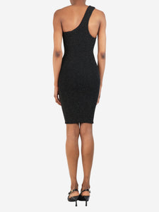 Hunza G Black and gold sparkly stretch mini dress - size UK 4