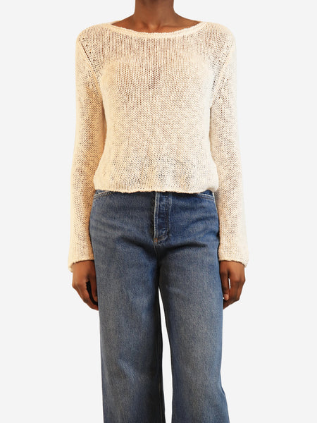 Off-white loose-knit jumper - size S product image