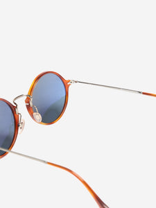 Persol Brown tortoise shell round-frame sunglasses