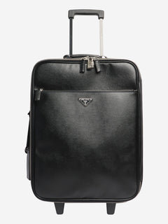 Black Saffiano leather trolley case Luggage & Travel Bags Prada 