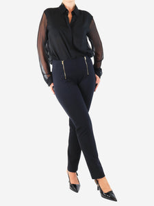 The Row Black zip-front trousers - size XS