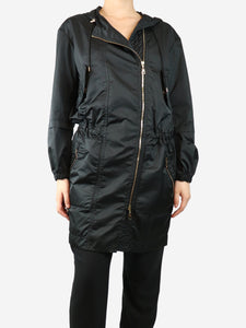 Louis Vuitton Black hooded shell parka - size UK 8