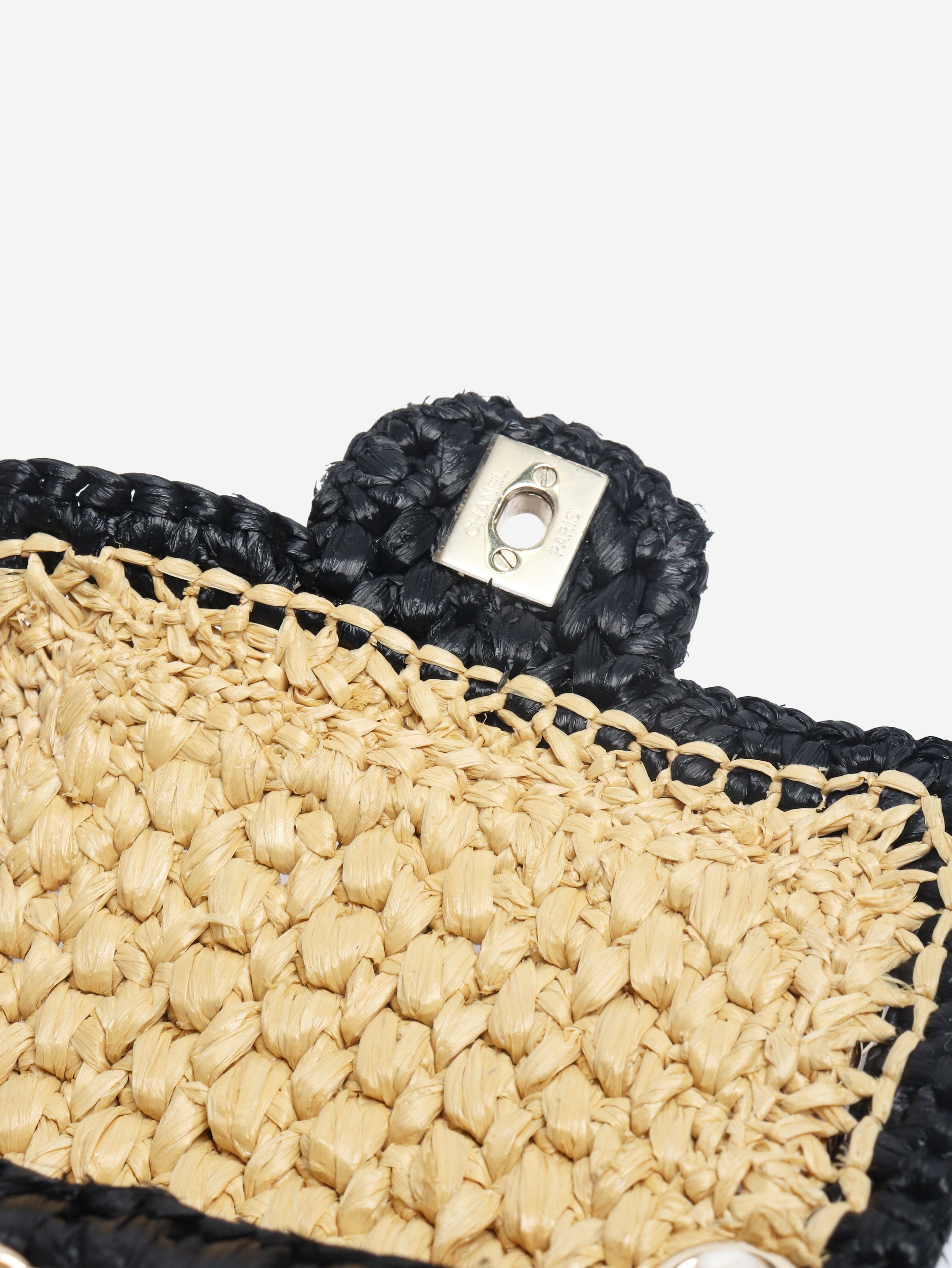 Beige raffia cross-body flap bag Cross-body bags Chanel 