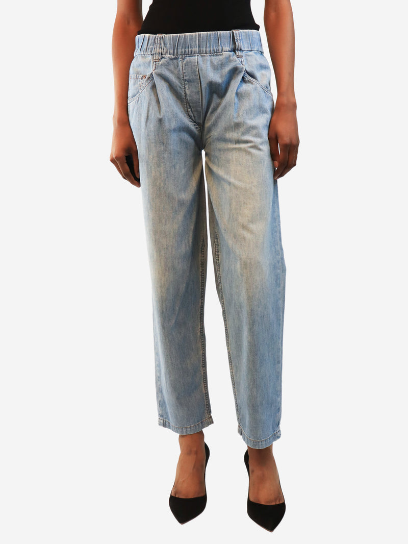 Blue denim trousers - size UK 8