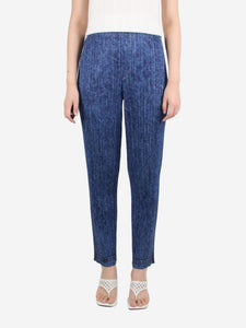 Pleats Please Blue denim-look pleated trousers - size Brand size 5
