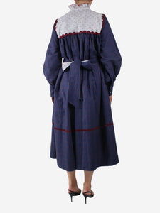 Wiggy Kit Blue fil coupé long sleeve dress - size XS