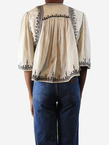 Isabel Marant Etoile Cream embroidered cotton blouse - size UK 6