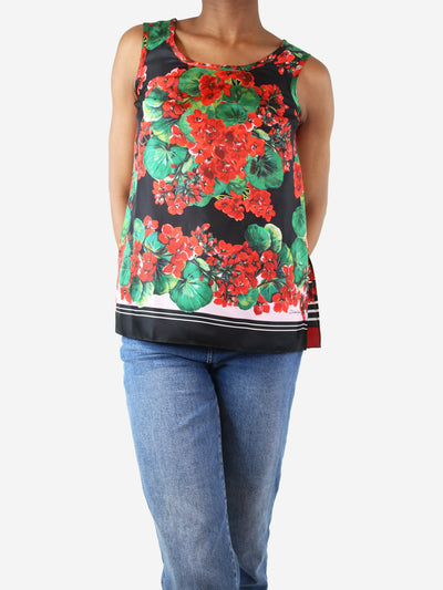 Multicolour sleeveless floral and polka dot top - size UK 4 Tops Dolce & Gabbana 