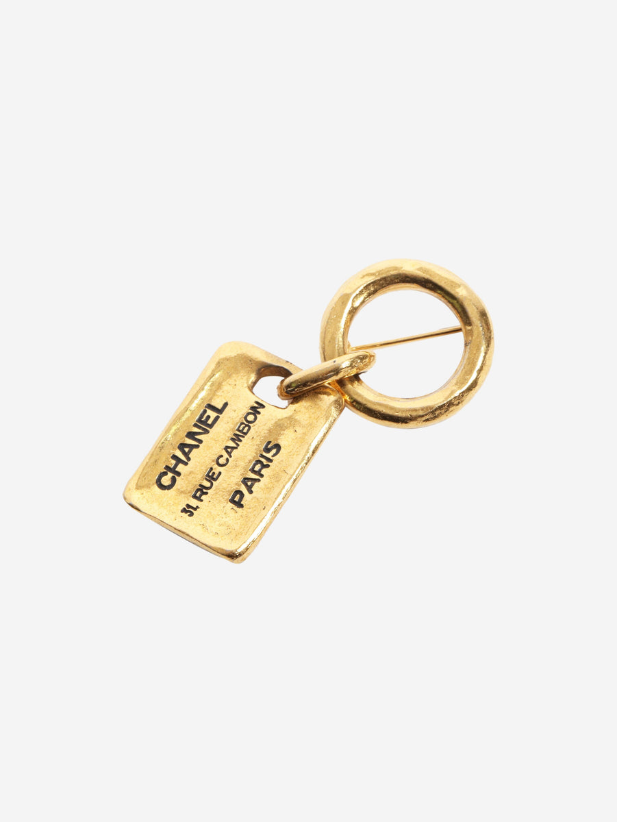 Chanel pre-owned gold 31 rue cambon brooch | Sign of the Times