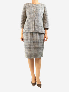 Grey tweed jacket and skirt set - size UK 14 Sets Chanel 