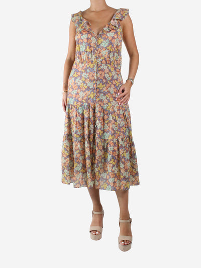 Multicolour sleeveless floral midi dress - size UK 10 Dresses Veronica Beard 