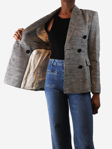 By Malene Birger Black textured double-breasted blazer - size UK 6