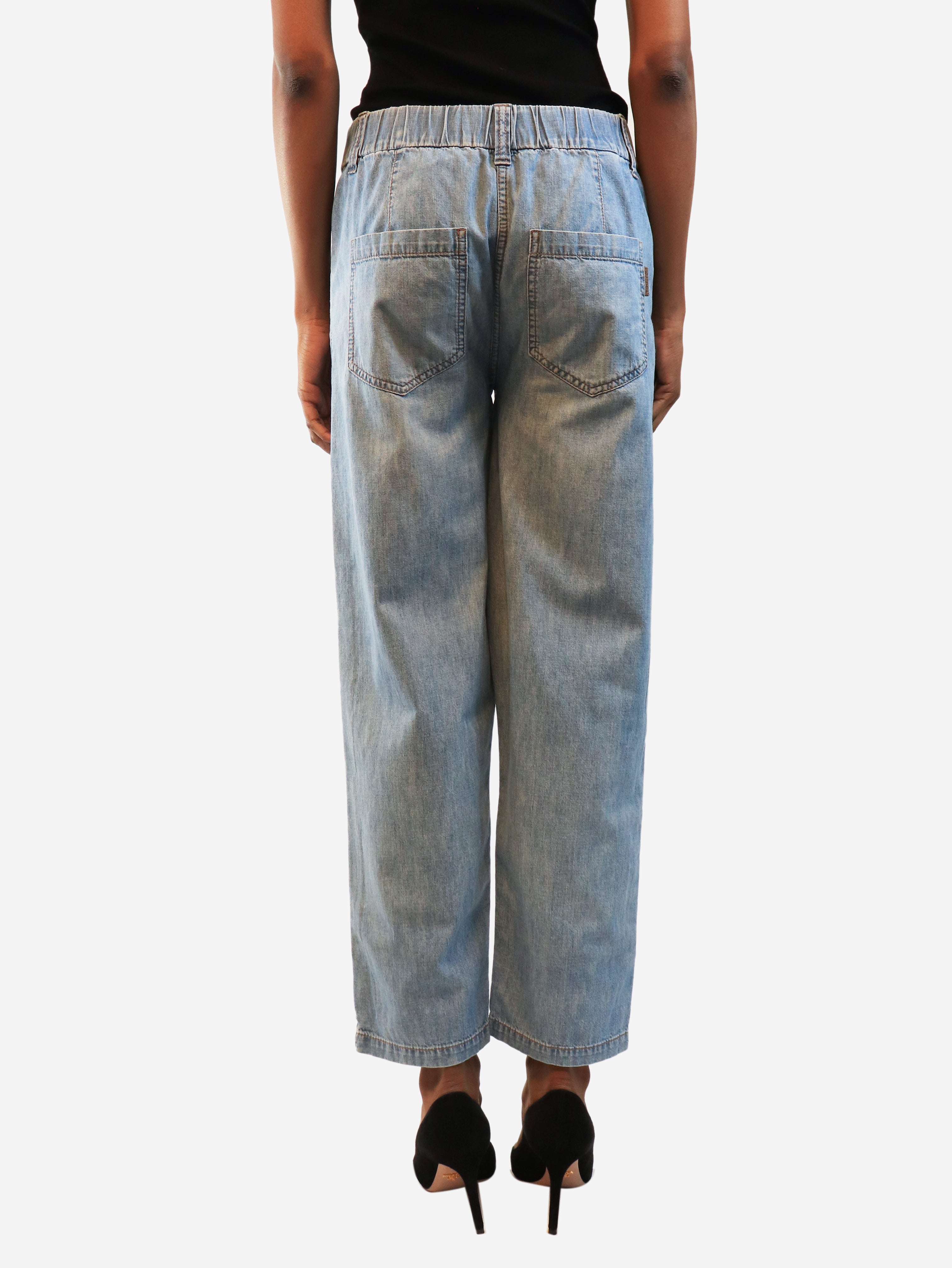 Blue denim trousers - size UK 8