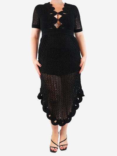 Black crochet maxi dress - size UK 12 Dresses Alice McCall 